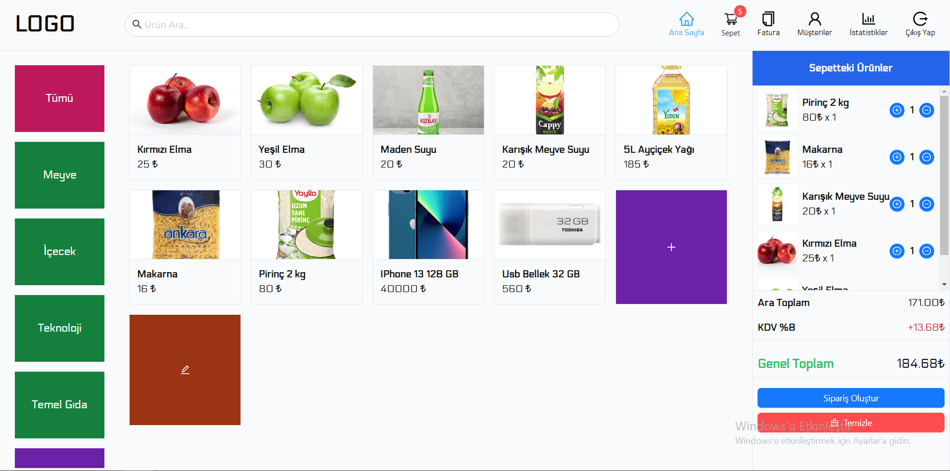 In general, it is made with POS Application logic. MERN structure is used. Invoice can be issued. Ant Design is used.